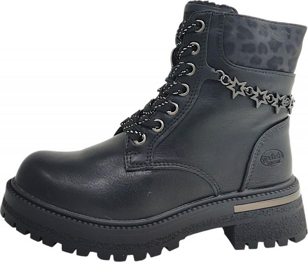 Dockers by Gerli Kinderschuhe Mädchen Schnürstiefel Schwarz Freizeit, Schuhgröße:38 EU