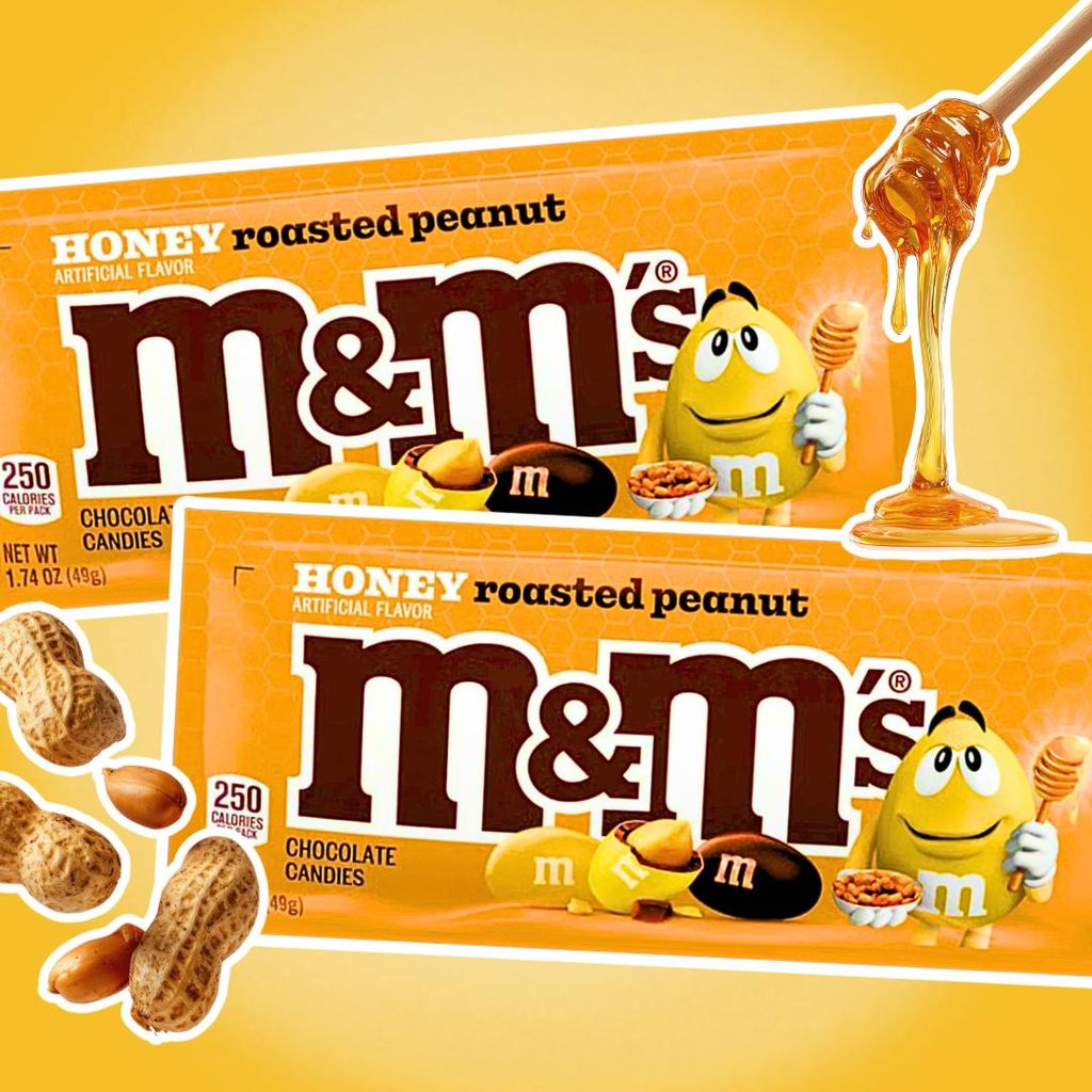 2x M&M's Honey Roasted Peanut: Chocoladebolletjes met Productafbeelding 