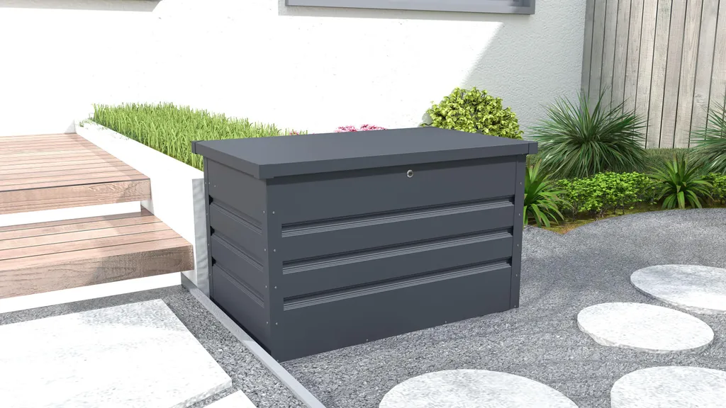 Bac à fleurs G21 Denver 280 L en métal gris anthracite grand format - 4