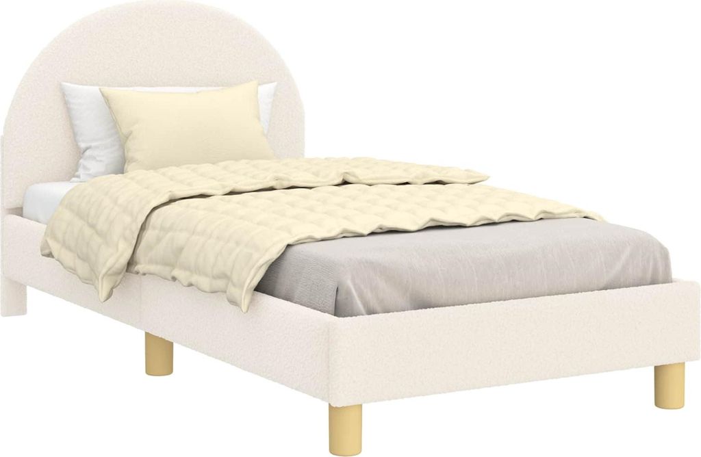 vidaXL Kinderbettgestell mit Kopfteil Creme 80 x 160 cm Produktbild 