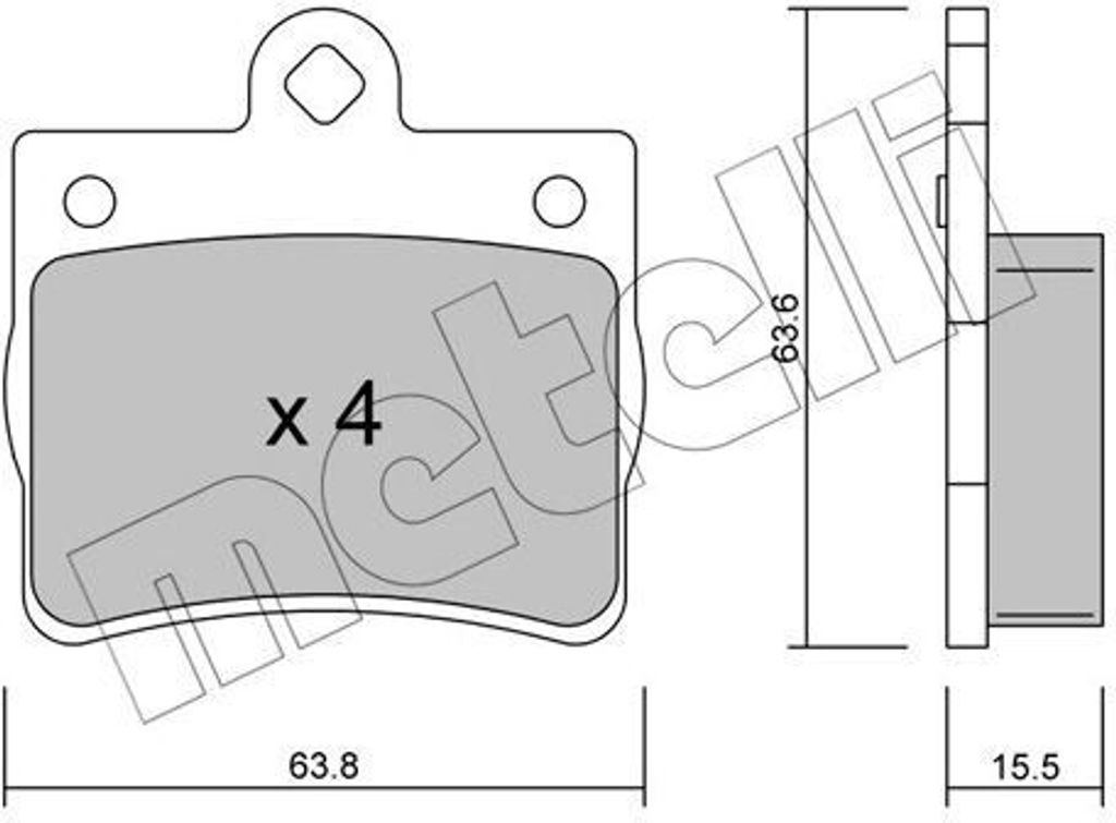 METELLI Bremsbeläge Satz Hinten Bremsklötze passend für MERCEDES-BENZ C-Klasse Limousine (W202) 22-0255-0