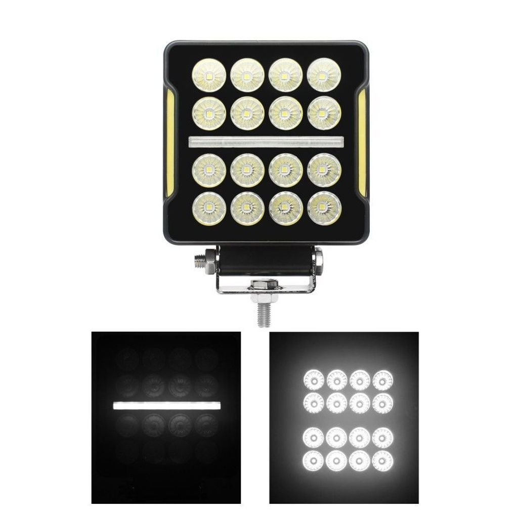 Work lamp square 16xLED + Stripe LED