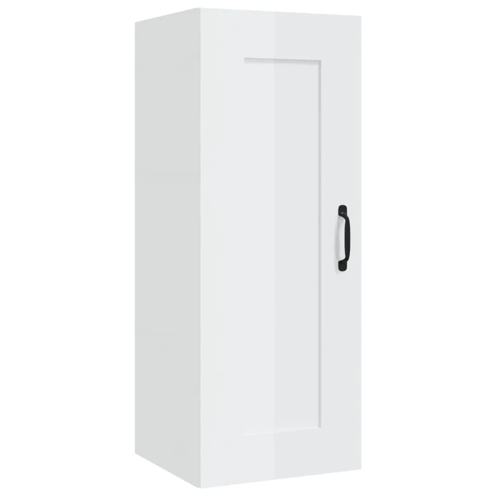 vidaXL Armadio a muro bianco lucido 35x34x90 cm materiale a base di legno
