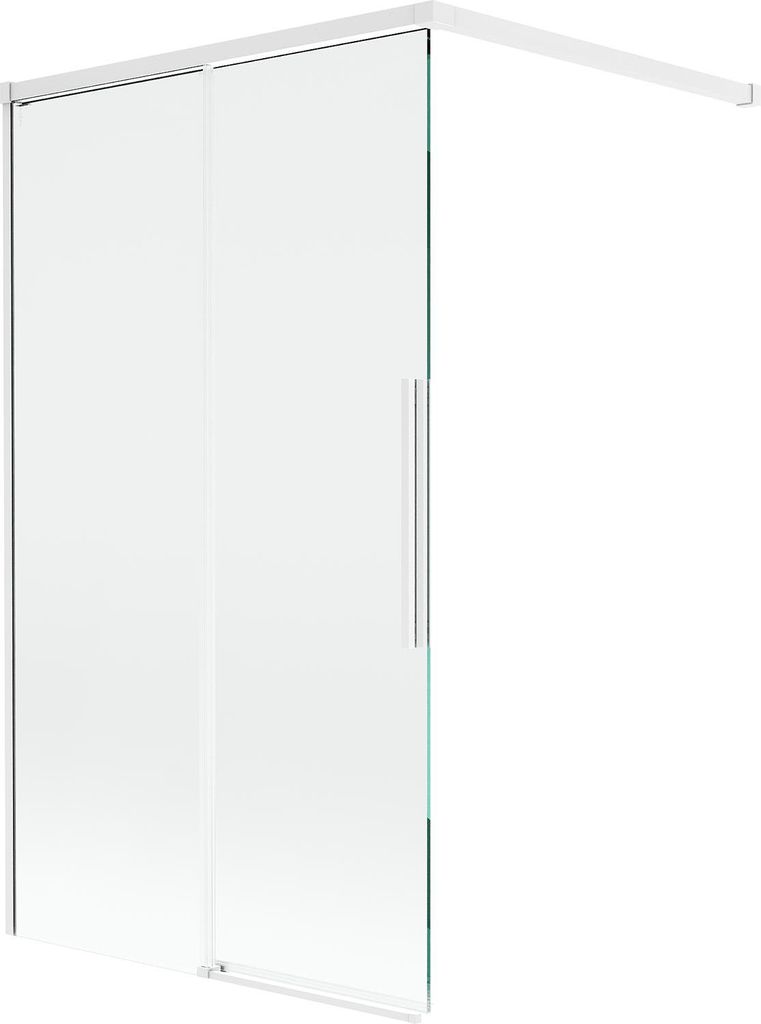 Mexen Rox Badewannensichtschutz 2-flügelig, schiebbar 100 x 150 cm, transparent, weiß - 8C9-100-003-20-00
