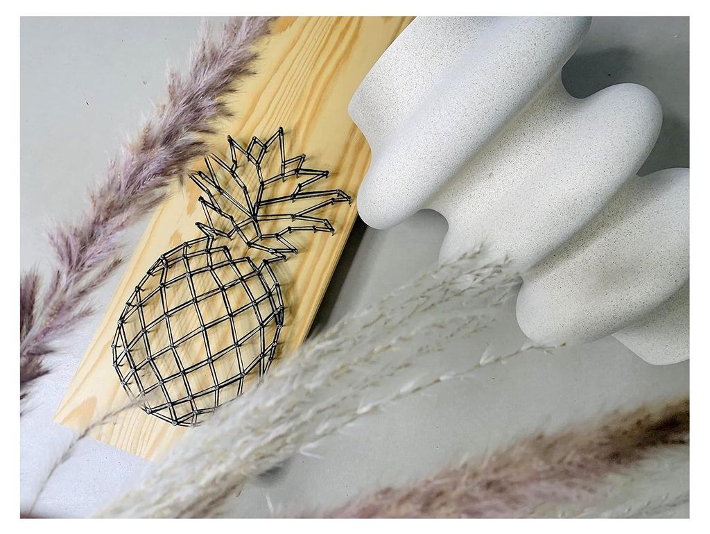 DIY Set Ananas Deko Bastelset für Erwachsene Bastelartikel Holz String Art Kit Bild selbst gestalten mit Vorlagen Design Box Geschenkboxen für Fr...