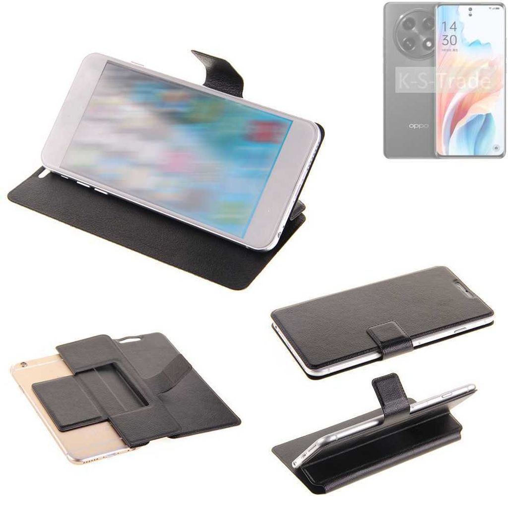 K-S-Trade Schutzhülle kompatibel mit Oppo A2 Pro Schutzhülle Flip Cover Klapphülle Wallet Case Slim Handyhülle bookstyle schwarz