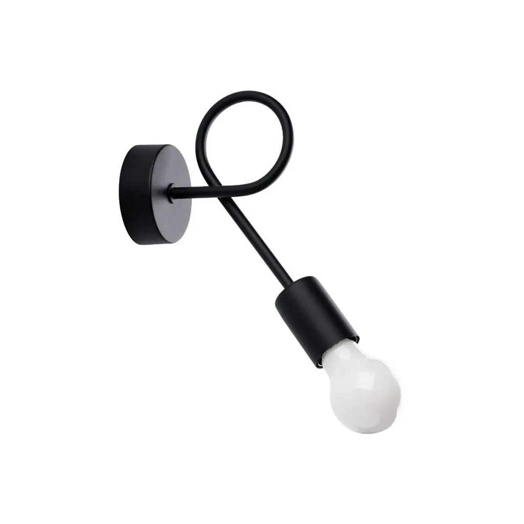 Sollux LEVAR Lampada da Parete Nero Industrial | E27 Acciaio 19x23