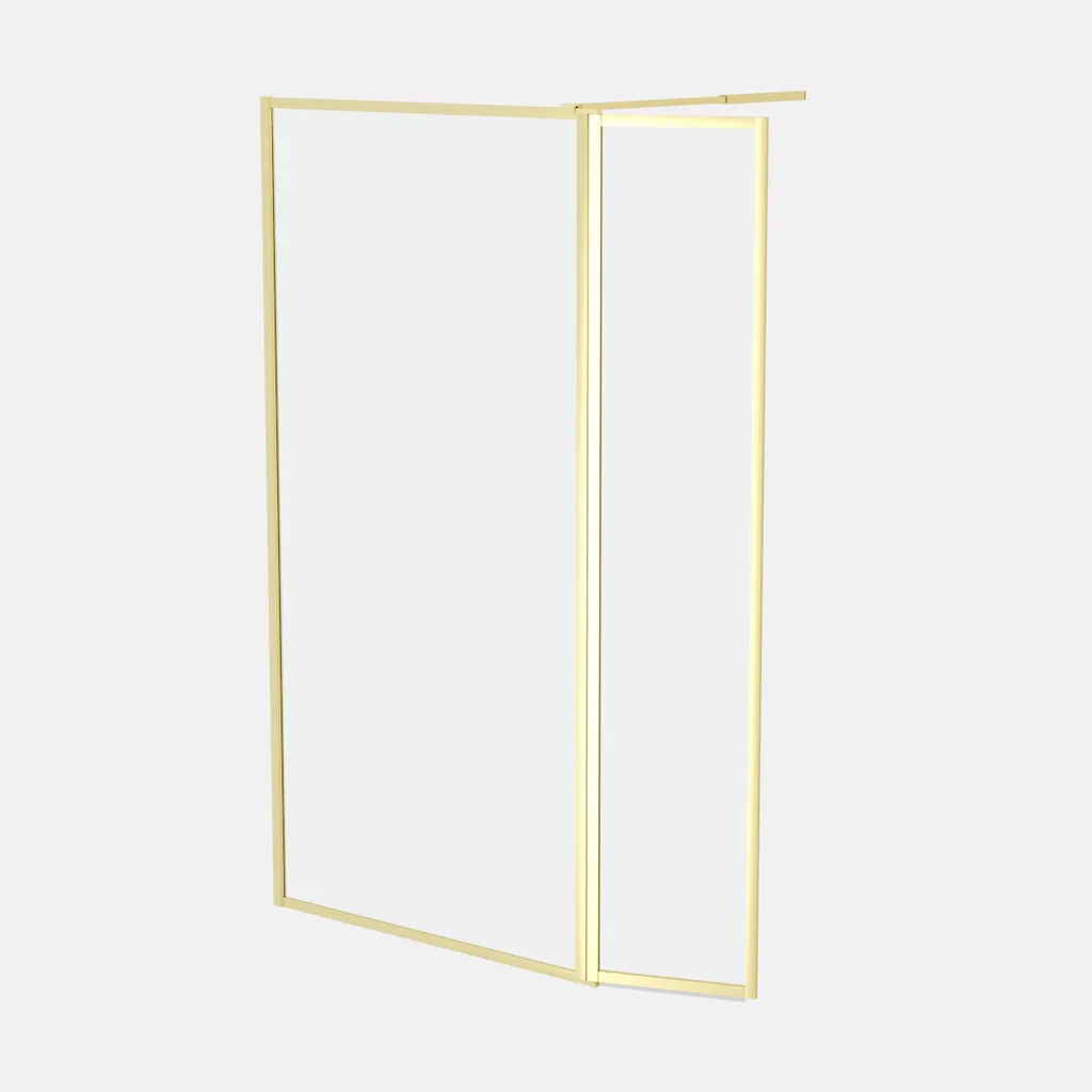 Paroi de Douche avec Volet Pivotant 100+40x200 cm Goldy Contouring Or