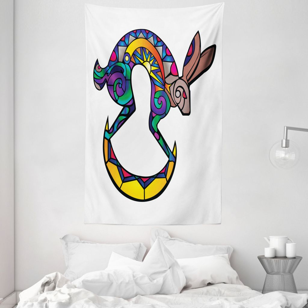 ABAKUHAUS südwestlich Wandteppich und Tagesdecke, Kokopelli Hare aus Weiches Mikrofaser Stoff Waschbar ohne Verblassen Digitaldruck, 140 x 230 cm,...