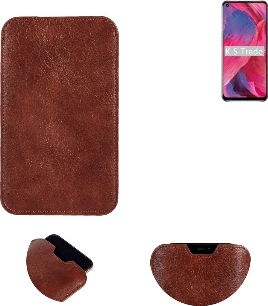 K-S-Trade Schutzhülle Handyhülle kompatibel mit Oppo A74 5G Handytasche Kunstleder Sleeve in braun