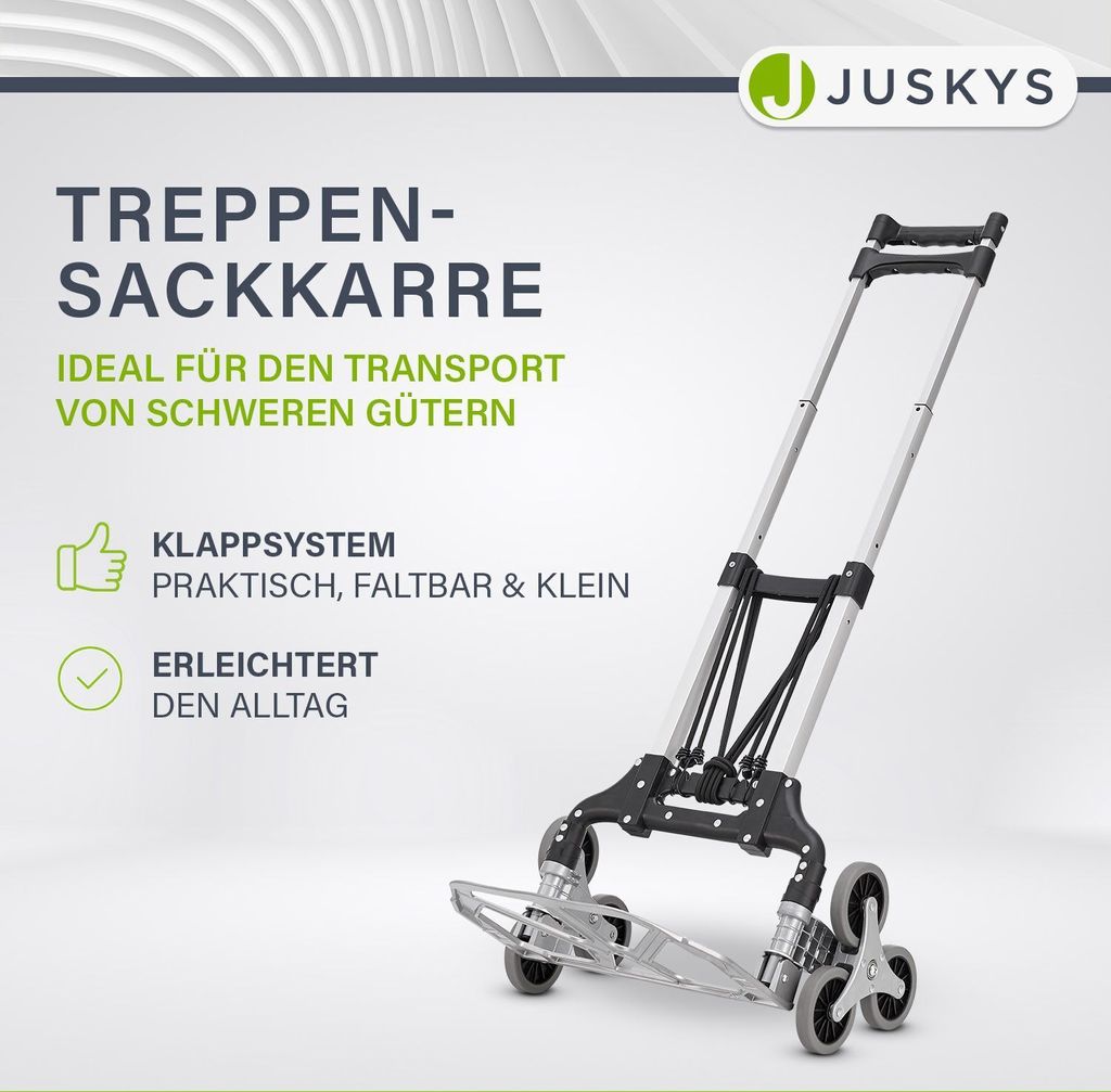 Juskys Treppensackkarre klappbar & bis 80 kg - für Treppen Produktbild 2