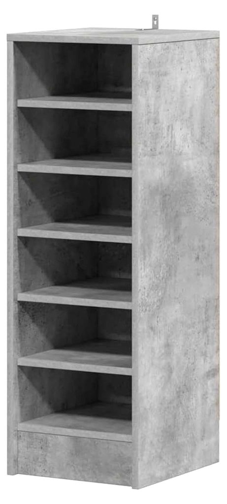 Schuhschrank mit 6 Fächern in Betongrau 31,5x35x90cm aus Holzwerkstoff