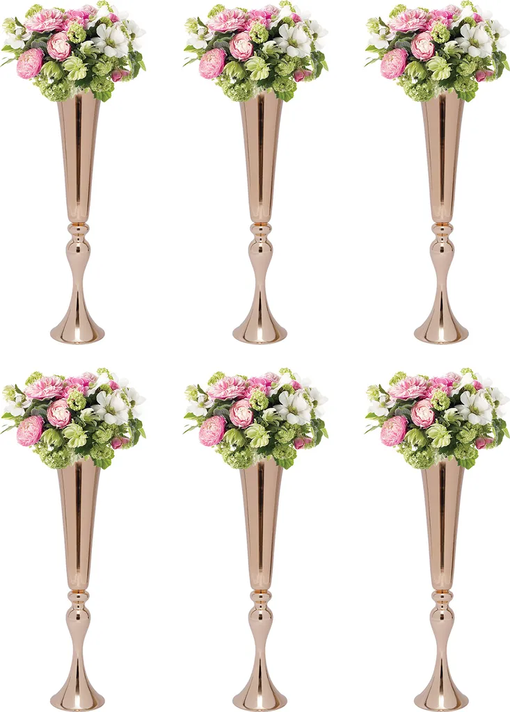 Centre de Table Mariage Vase Trompette 56cm pour Allée et Décor de Réception