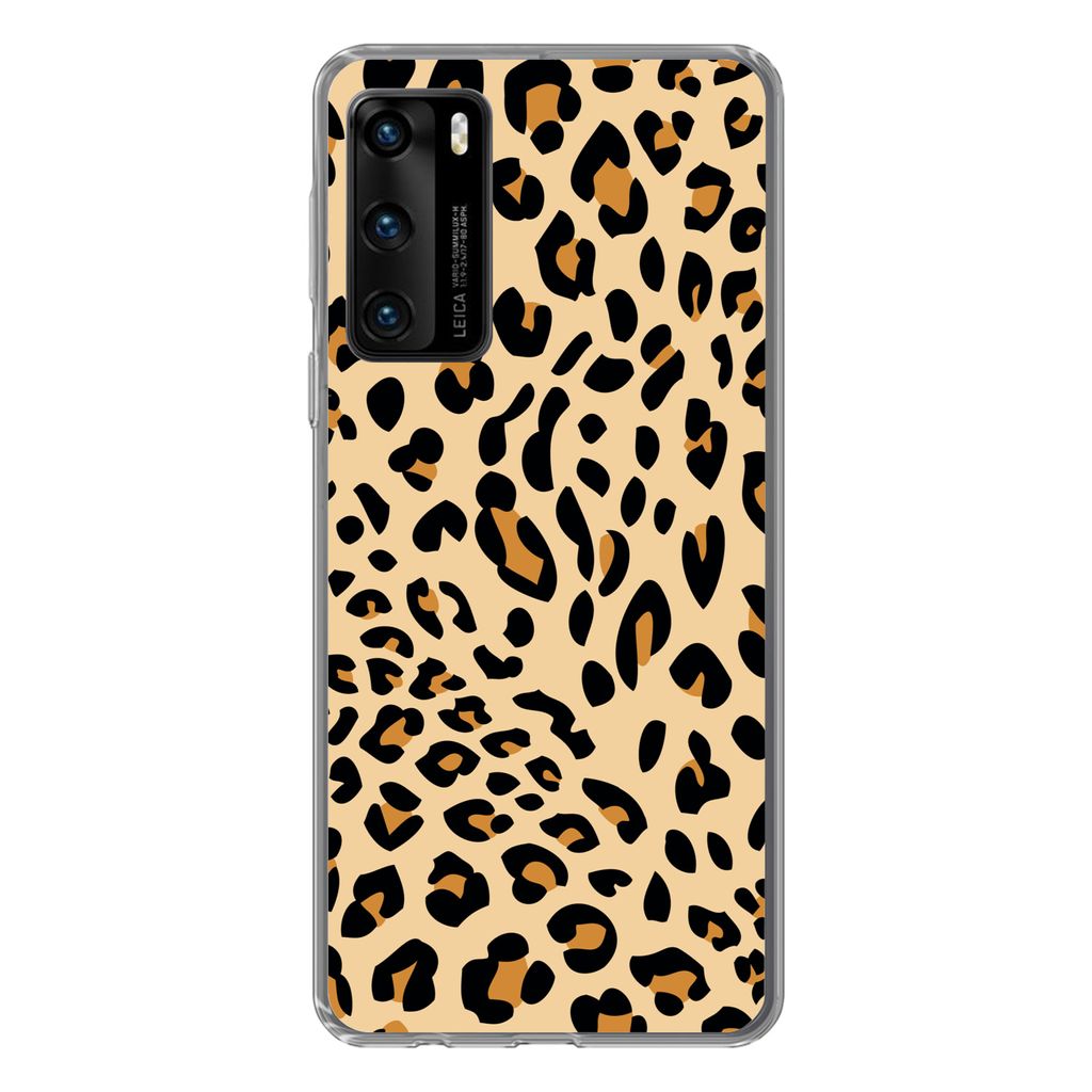 MuchoWow Handyhülle Schutzhülle Hülle für Huawei P40 Tiermuster - Panther - Leopard Silikon Softcase Handy Hülle - Handytasche