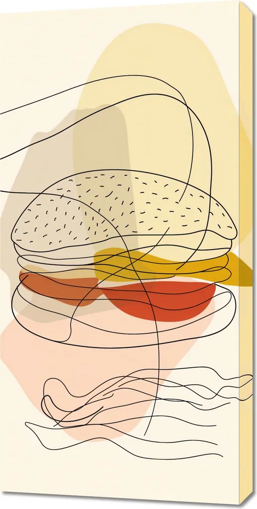 Tableau 50 x 100 cm Cieniutki Burger - Déco Murale Cuisine Moderne