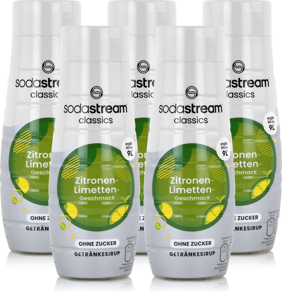 SodaStream Getränke-Sirup ohne Zucker Zitronen-Limetten 440ml (5er Pack)