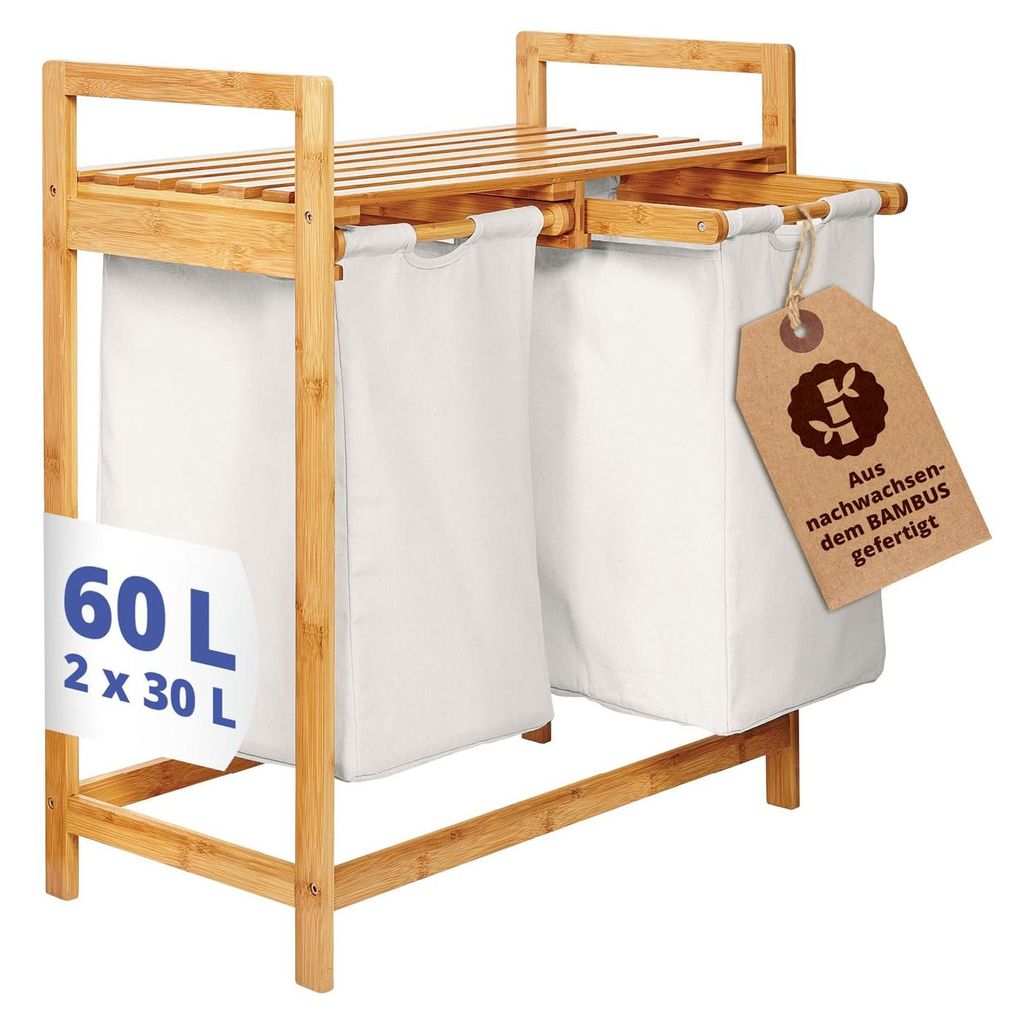 Lumaland 08472, 60 l, Rechteckig, Bambus, Baumwolle, Produktbild 