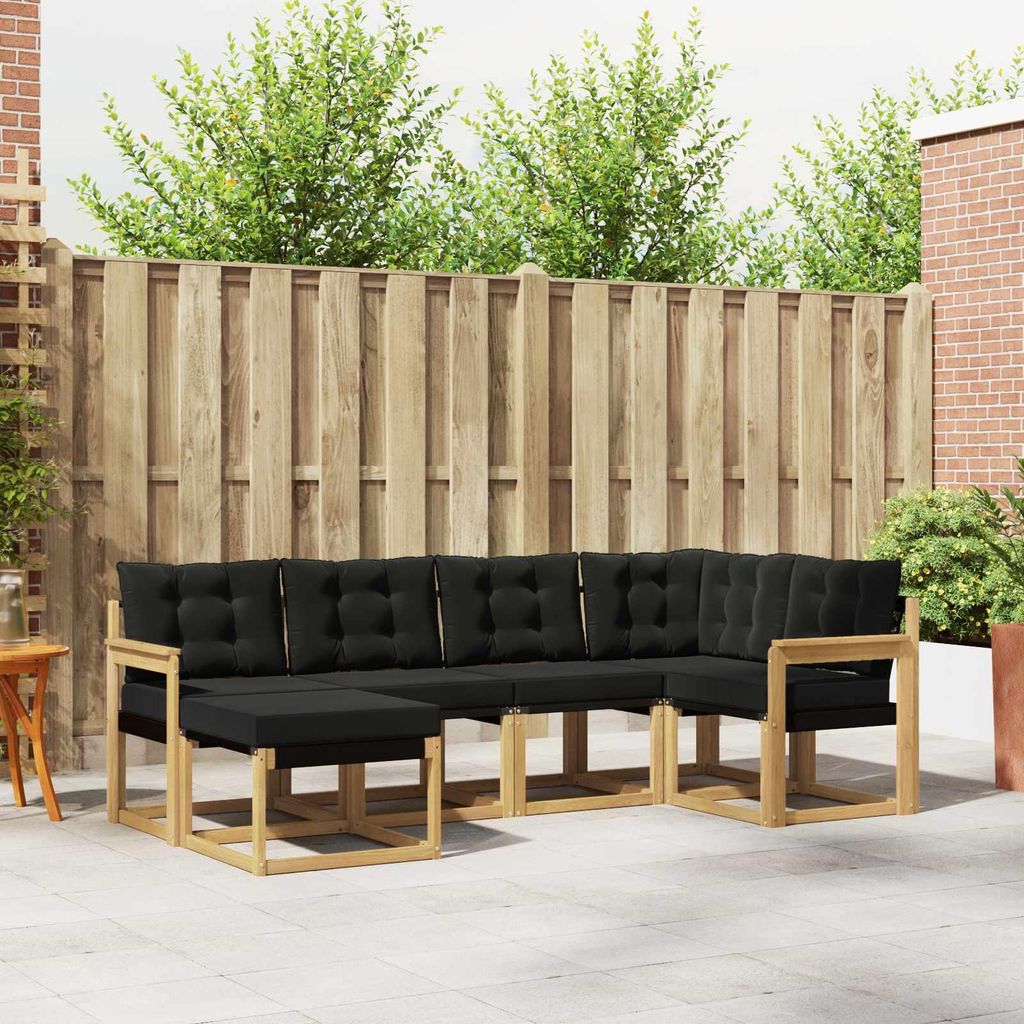 Möbel Outdoor-Sofagarnitur mit Kissen 6 pcs Weiß und SchwarzGartensofas - Gartensofas c3784