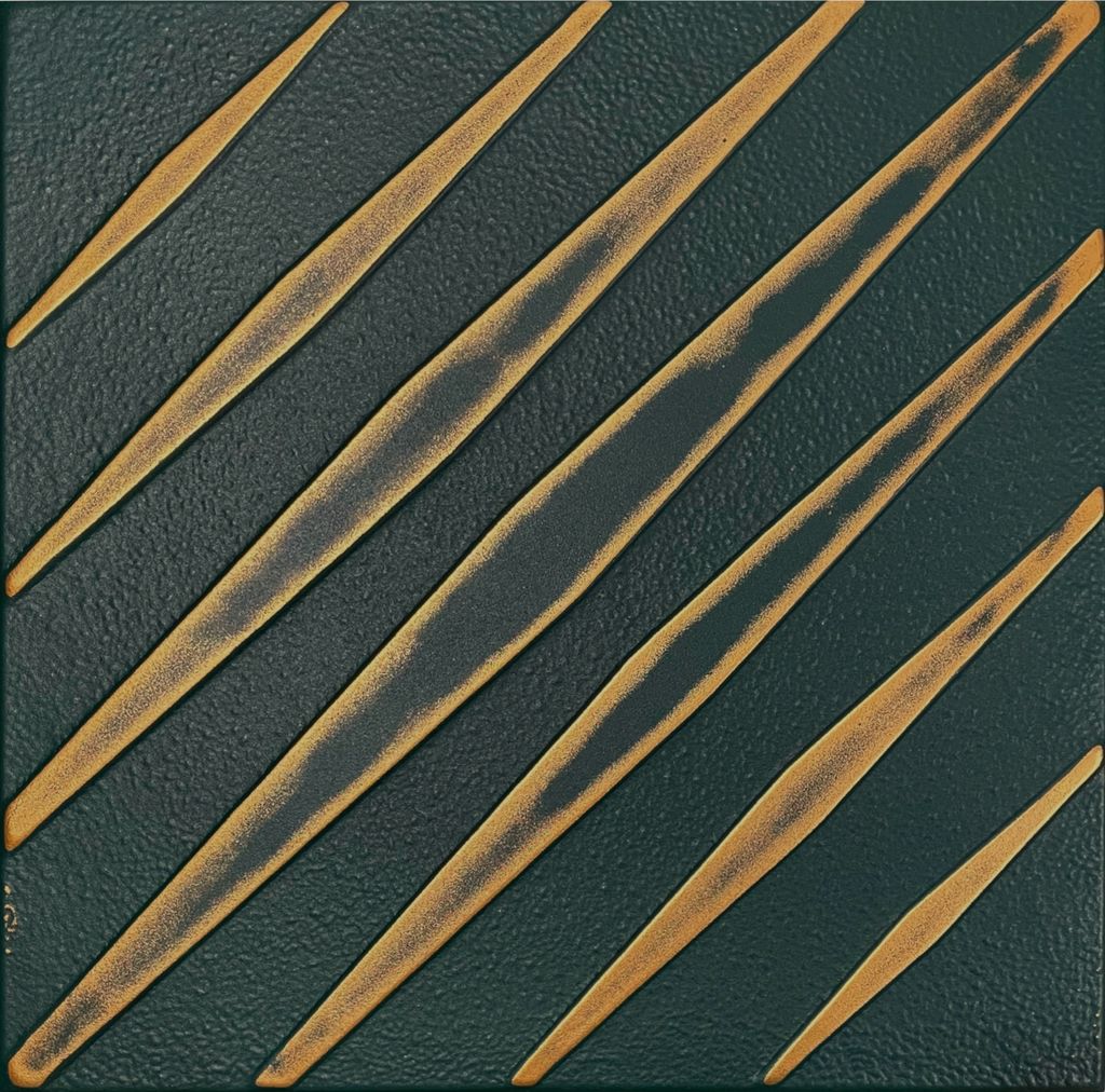 A close-up, abstract view of a textured surface with diagonal raised lines.