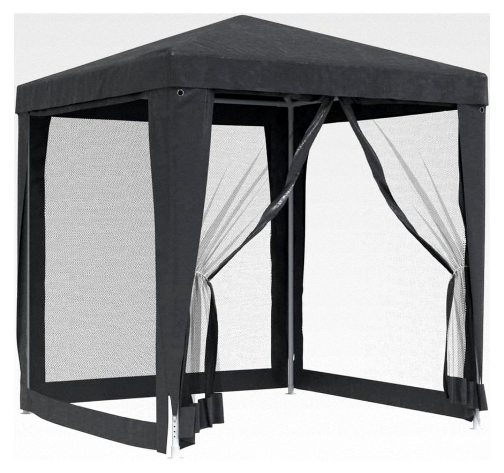 Partyzelt mit 4 Mesh-Seitenwänden, Gartenzelt, Festzelt, Pavillon, Gartenpavillon, Gazebo, Gartenlaube, Bierzelt, Faltzelt, Camping, Anthrazit, 2x...