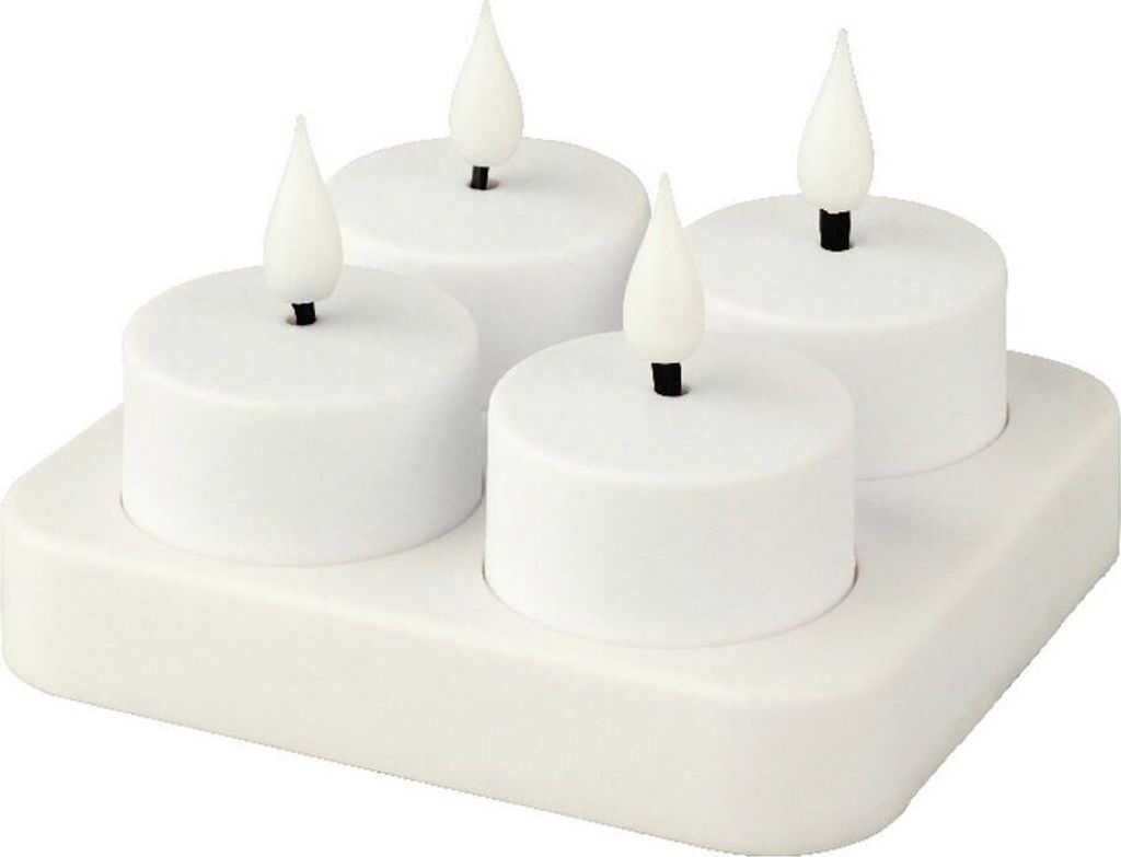 LED čajové sviečky 4 cm plastové sada 4 bielych / teplých Obrázok produktu 