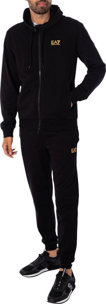 Emporio Armani EA7 Herren Trainingsanzug-Set Schwarz 8NPV63-PJVRZ-0208 Grösse S