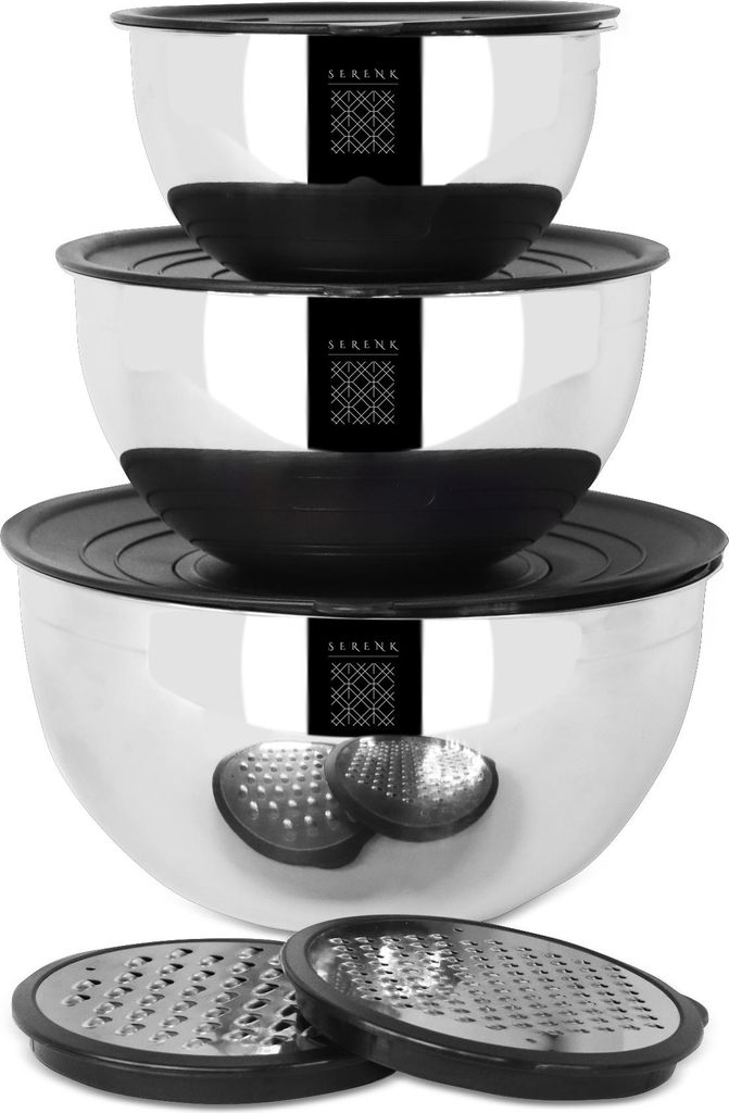 Serenk Stainless Steel Mixing Bowl Set, 9-Piece Nesting Image du produit 