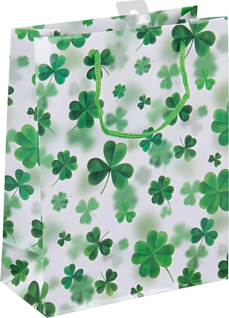 Sac Cadeau Idena avec Trèfle à Quatre Feuilles - Format Moyen 23x18x8cm