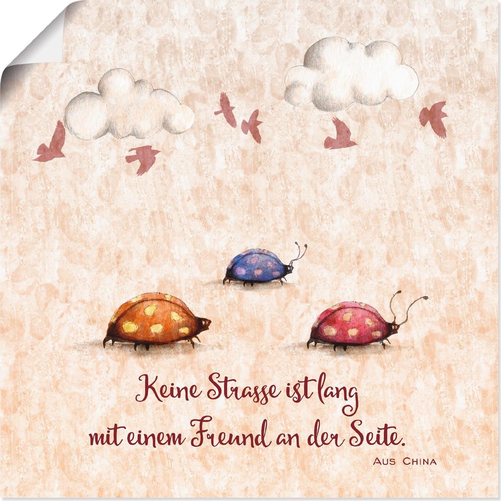 ARTland Poster Lebensweisheit Freunde Größe: 50x50 cm
