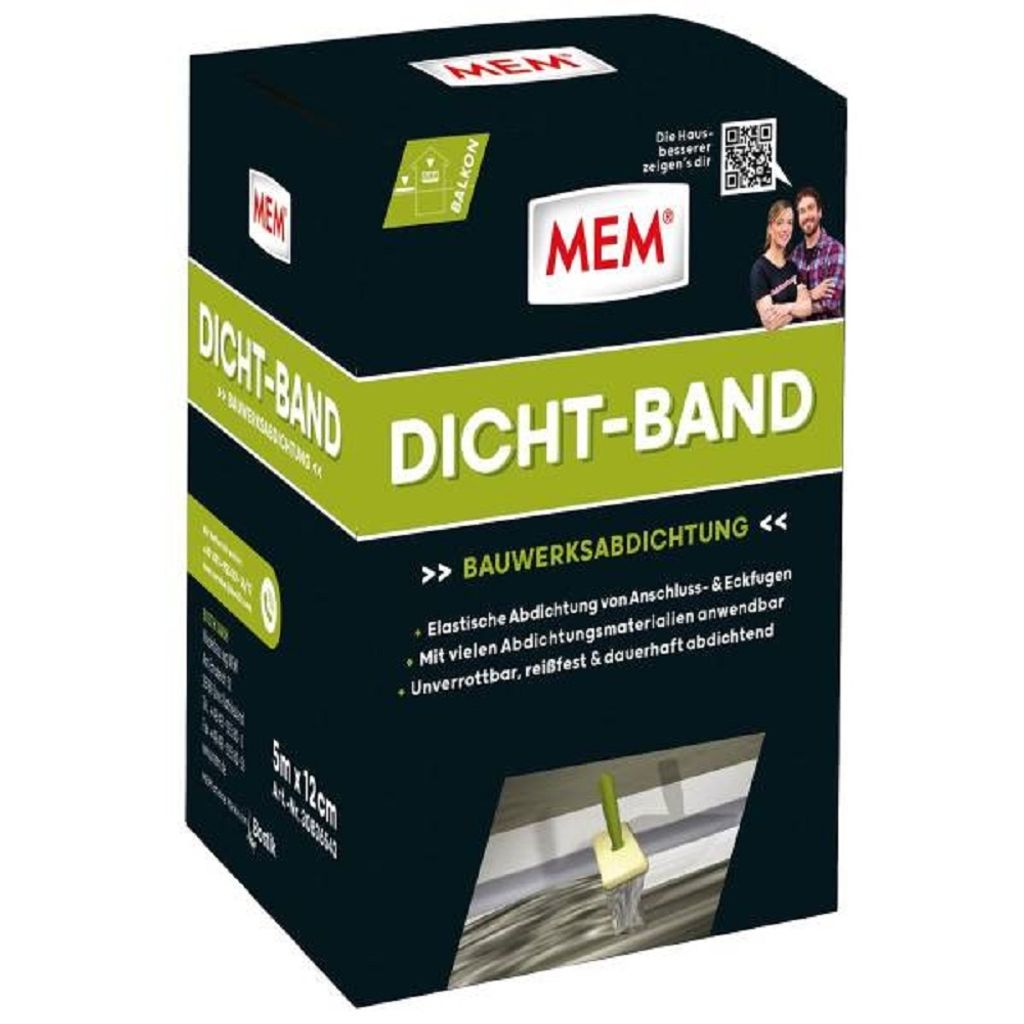 MEM Dicht-Band 5 m, reißfest & flexibel, für Anschluss- und Produktbild 