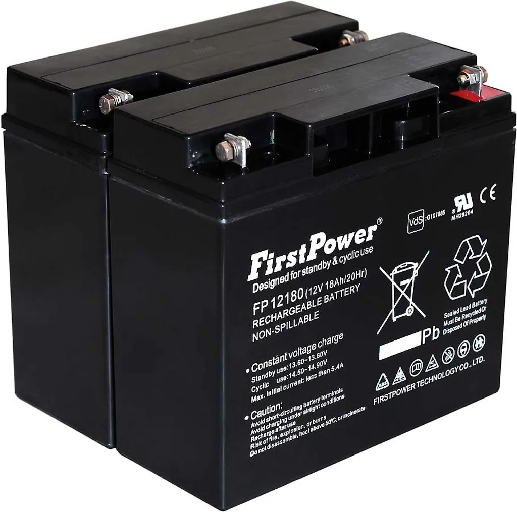 Batterie de Rechange Onduleur 12V 18Ah FirstPower RBC7 pour Système USV