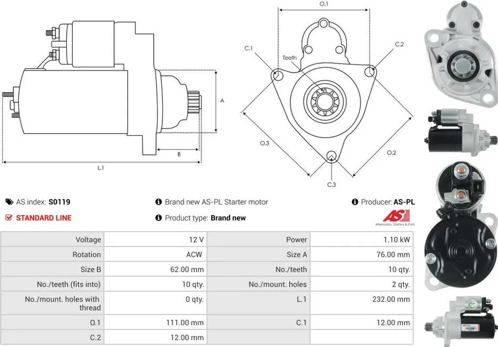 Démarreur Électrique Neuf pour Sharan et New Beetle Essence 1.8-2.0