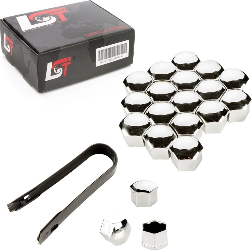 20x Abdeckkappen Radschraubenkappen Set 17 mm chromfarben glänzend für BMW MINI