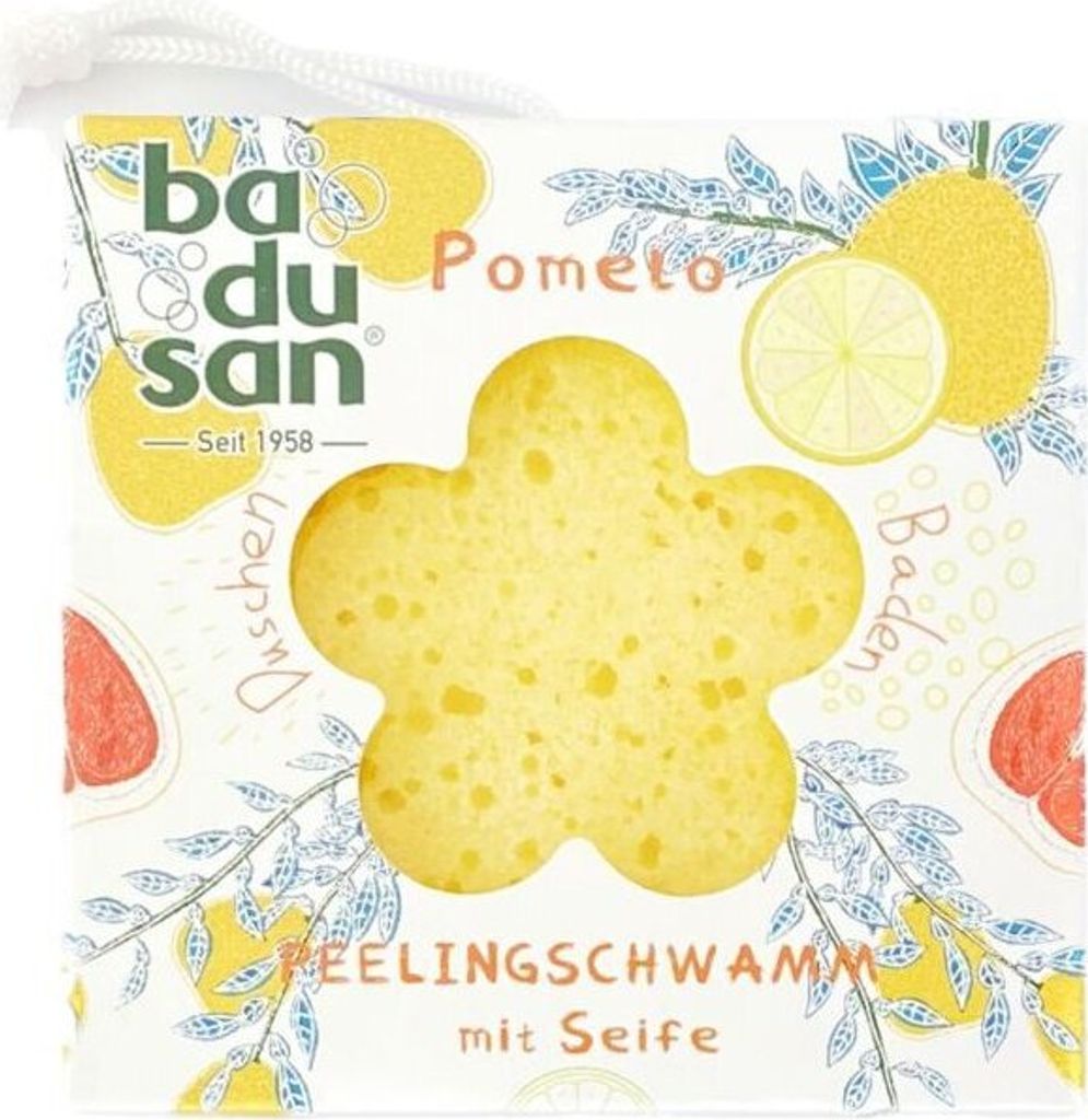 Peelingschwamm mit Seife Pomelo