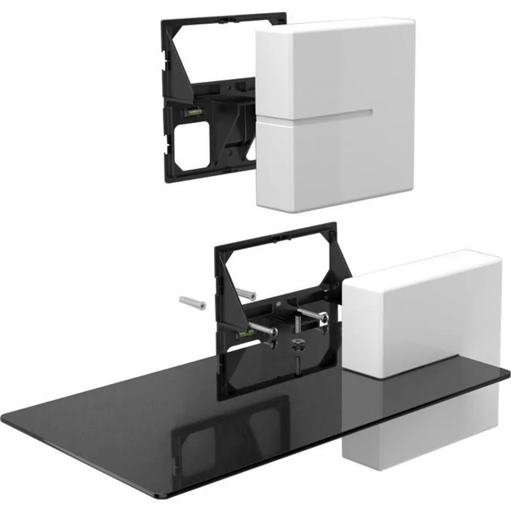 Support Mural pour Décodeur et Console en Verre Blanc - Gain de Place TV - 3