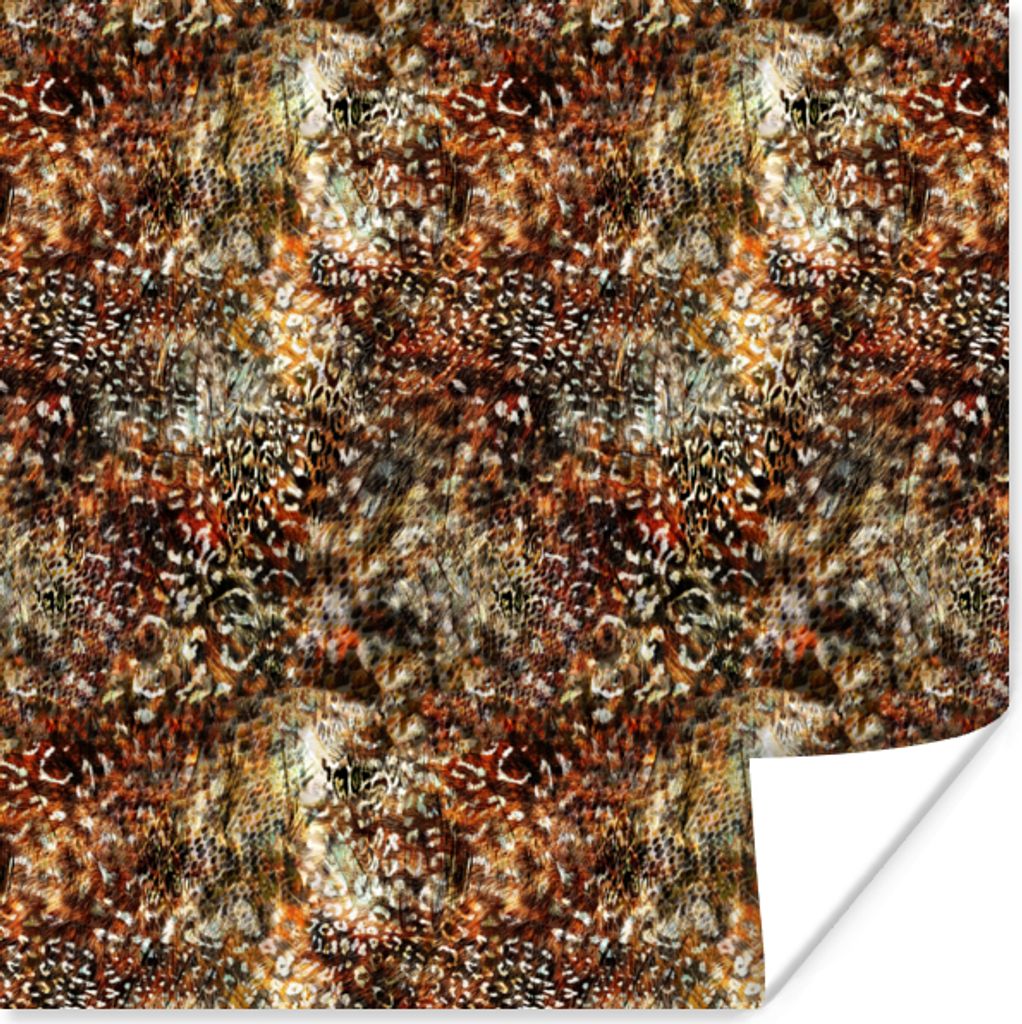 MuchoWow Poster Tierdruck - Tiger - Schlange - Tiere 50x50 cm - Wohnzimmerdekoration