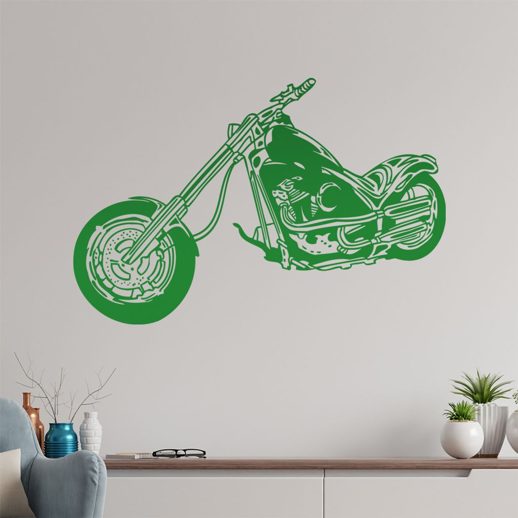 Chopper Wandtattoo in 6 Größen - Wandaufkleber Wall Sticker - Dekoration, Küche, Wohnzimmer, Schlafzimmer, Badezimmer