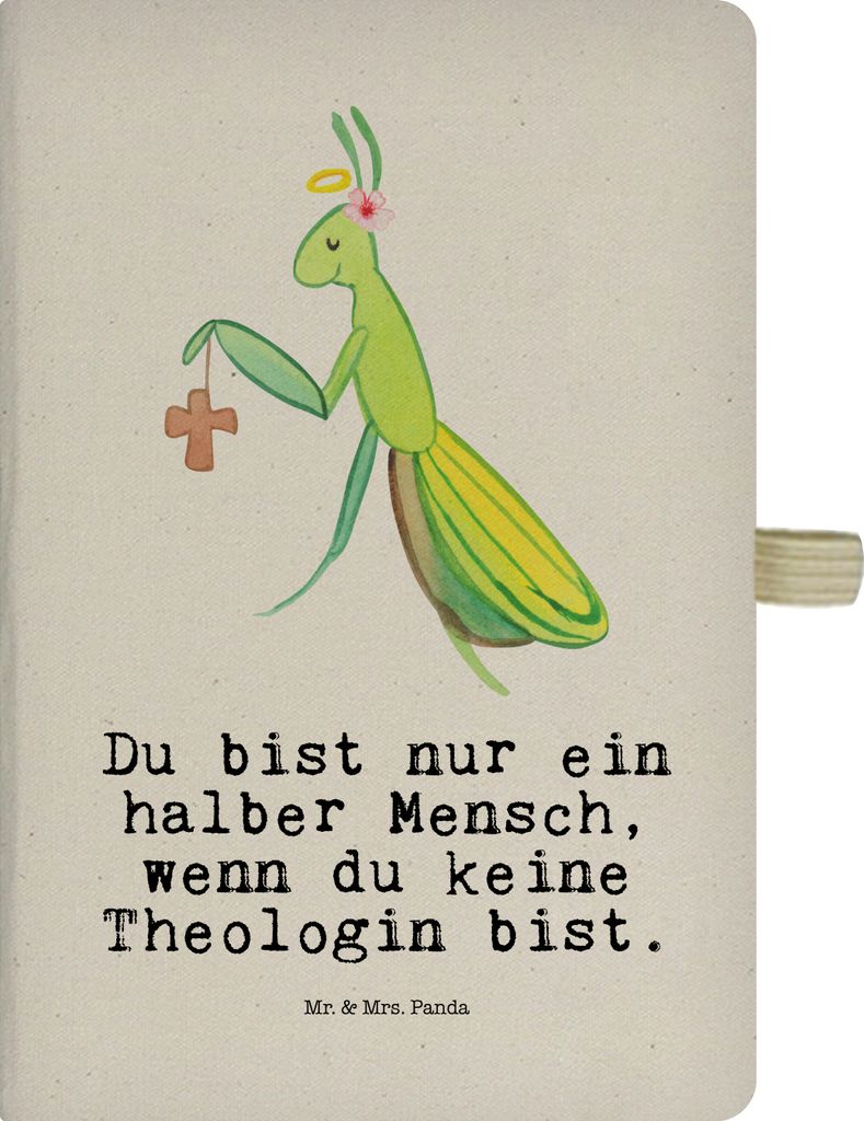 Mr. & Mrs. Panda notizbuch Theologin Herz - Transparent - Geschenk, Adressbuch, Reisetagebuch, Tagebuch, Journal, Kladde