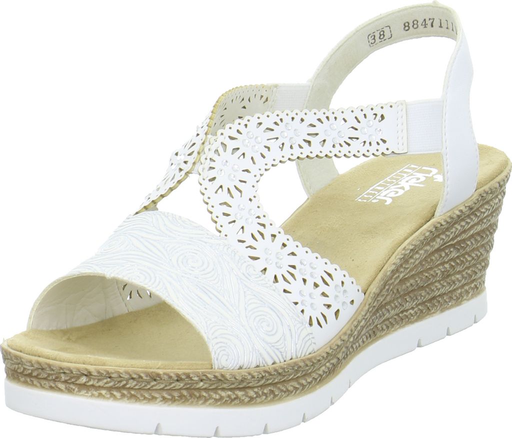 Rieker 61916-80 - Rieker Sandalen Weiss Rieker Farbe: weiss, Größe: 36,