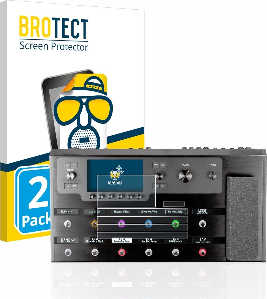 2x BROTECT Schutzfolie für Line 6 Helix Floor Displayschutz Displayschutzfolie Folie Matt Entspiegelungsfolie
