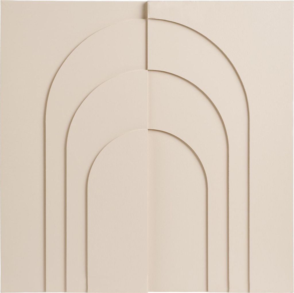 Moderne Wanddekoration Ina, hochwertig verarbeitet, in der Farbe Beige, mit Maßen 60 x 60 cm