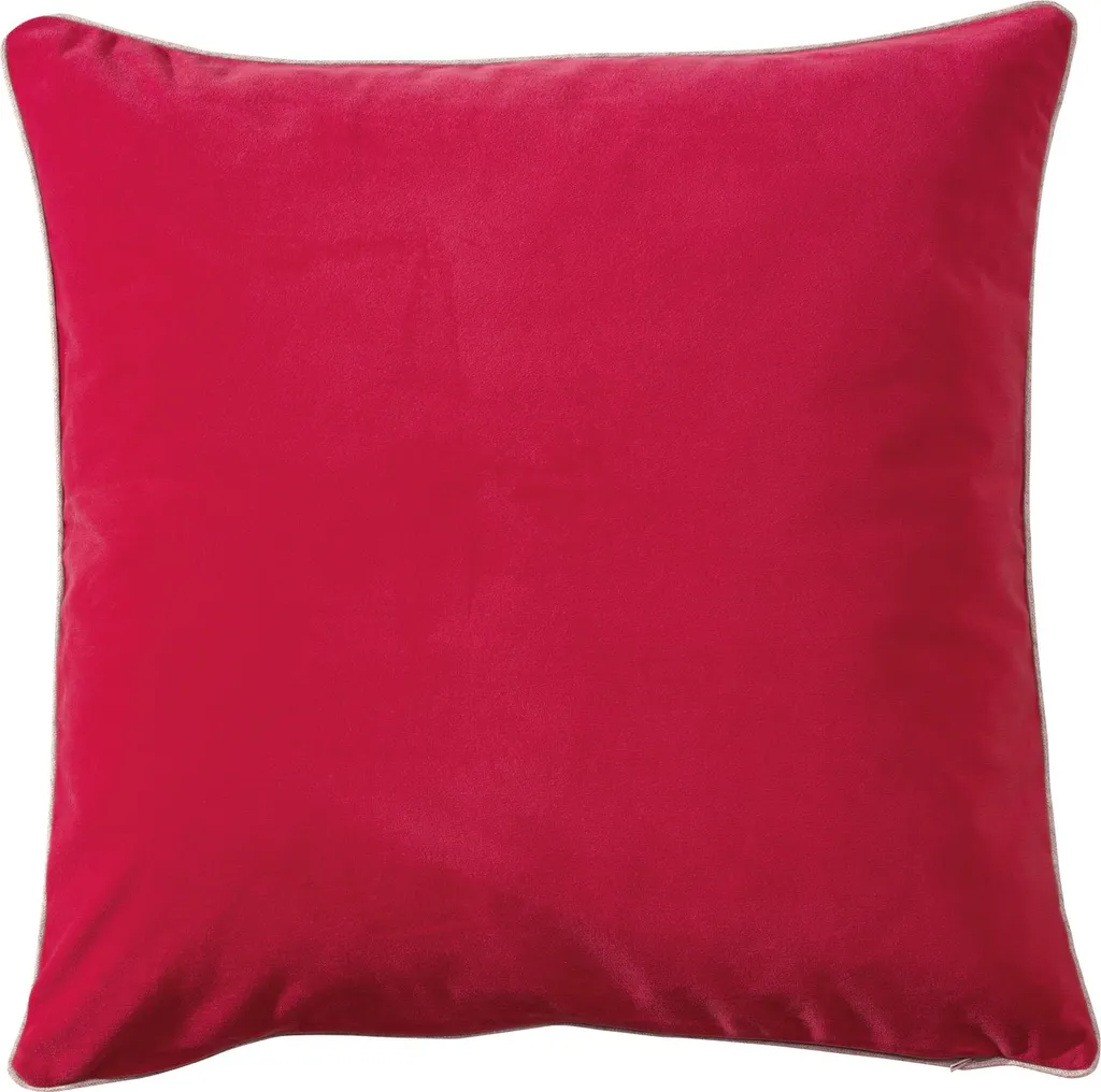 Housse Coussin Velours Rubis 51x51 cm Pichler Melva Anti-Pli Set x2