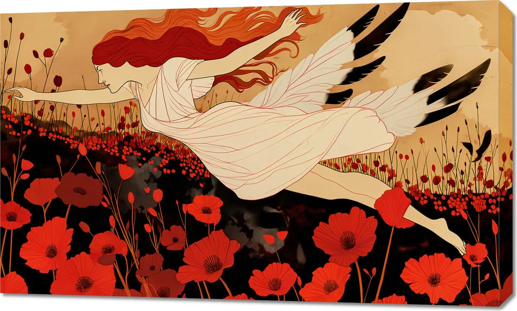 Grand Tableau 100x60 cm Aura dans les champs - Toile Qualité Premium