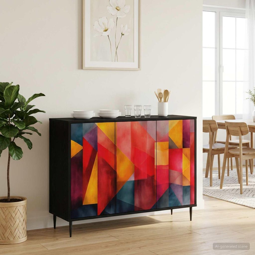 vidaXL Sideboard HEESCH Schwarz Eichen-Optik 102 x 33 x 76 Produktbild 