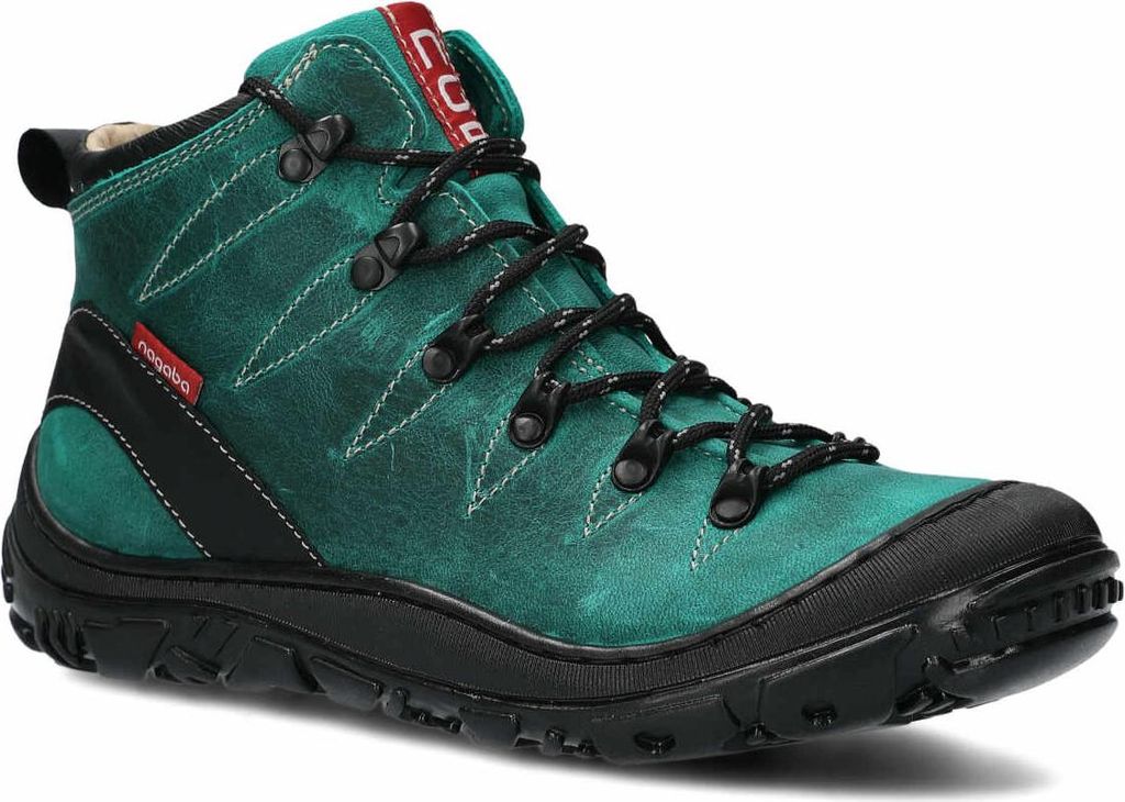 nagaba Boots Damen Wanderschuhe mit Innensohle aus Leder, Smaragdgrün, 39