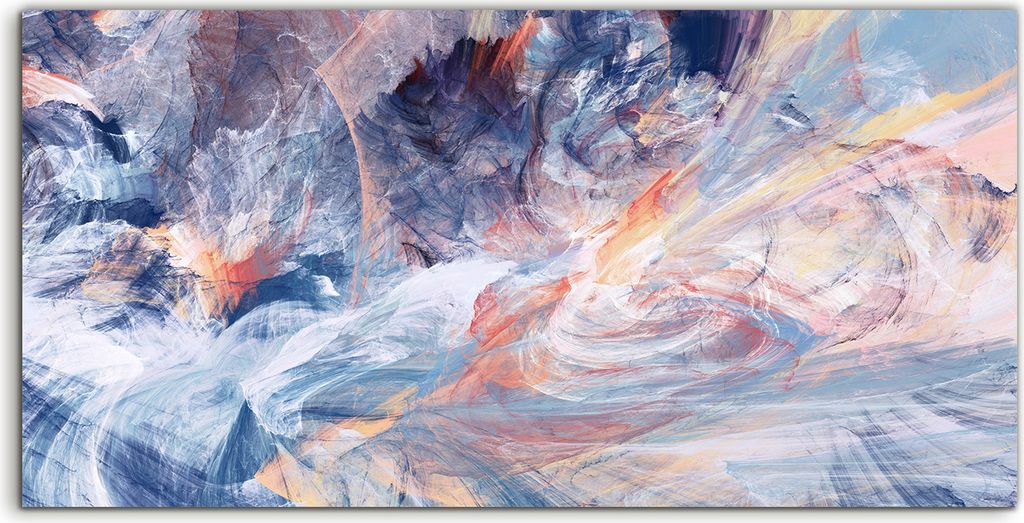 Coloray - Glasbild - 100x50 cm - Wandbild - Glasbilder - künstlerische Spritzer Abstrakte