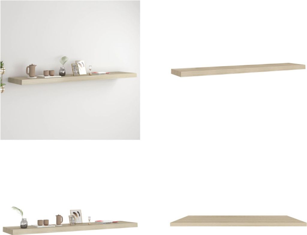 vidaXL Schweberegal Eichen Optik 120x23,5x3,8 cm MDF - Wandregal - Wandregale - Schwebendes Wandregal - Wandregal Schwebend