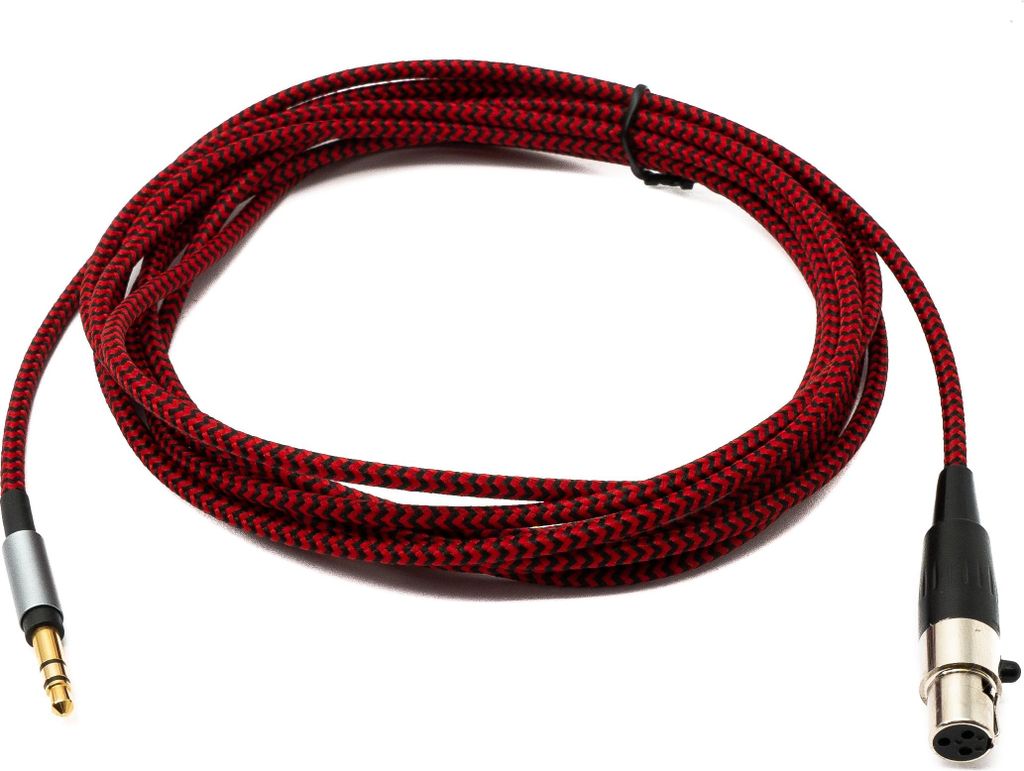 SYSTEM-S Audio Kabel 3 m 3.5 mm Klinke Stecker zu Mini XLR Buchse geflochten in Rot