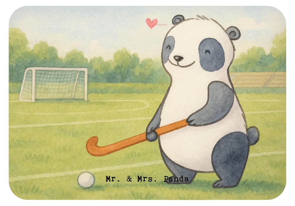 Mr. & Mrs. Panda magnet Panda Hockey spielen Design - Weiß - Geschenk, Hockeyschläger, Kühlschrankmagnet, Notizhalter, memomagnet, whiteboardmag...