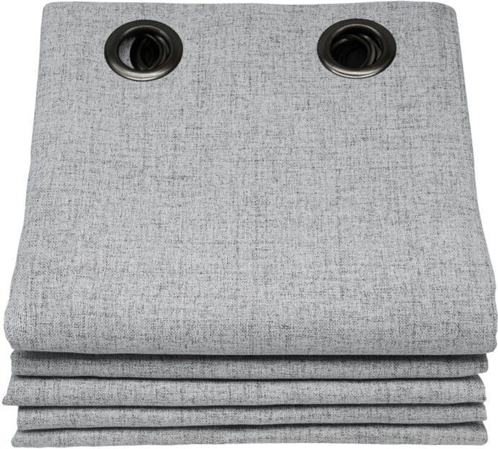 MOONDREAM Verdunkelungsvorhang | Licht+Sonnenschutz | 100% Lichtschutz | Ösen | Grau MC733 | 130B x 260H cm